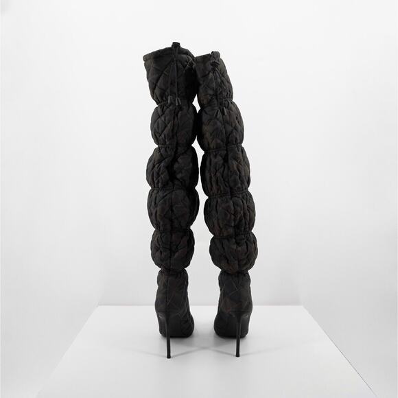 Steve Madden Women 6 Silhouette Over Knee Boots Green Puffer Camouflage NEW RARE - Picture 5 of 9